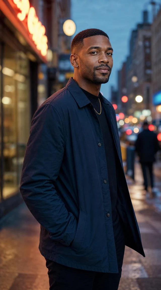 AI profile picture result: City Street Evening