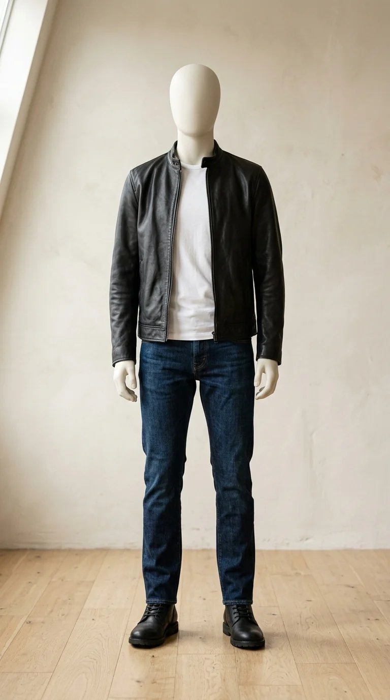 Outfit reference: Black Leather Jacket Classic