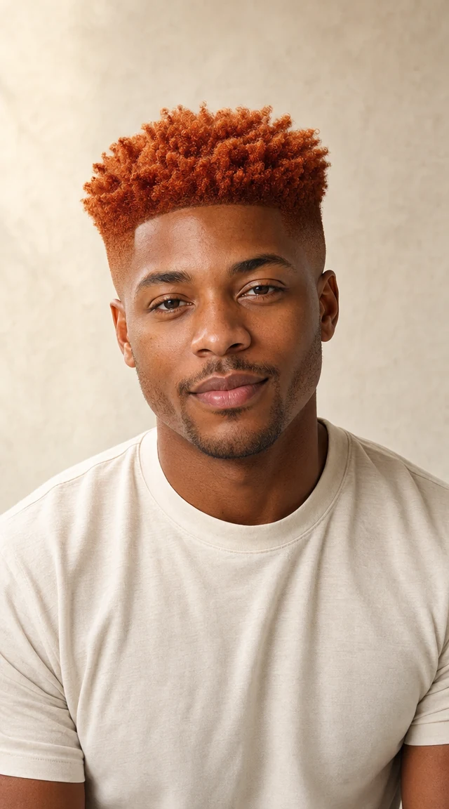AI hair color changer result: Copper / Ginger on male black