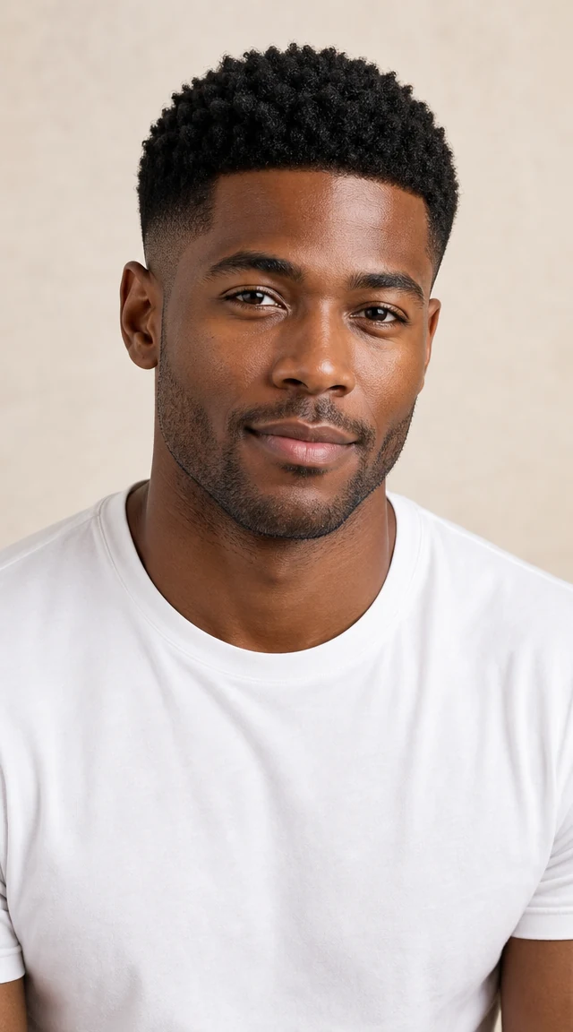 AI hair color changer result: Jet Black on male black