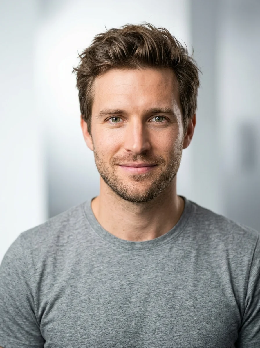 AI headshot template: Tech / Startup (male)