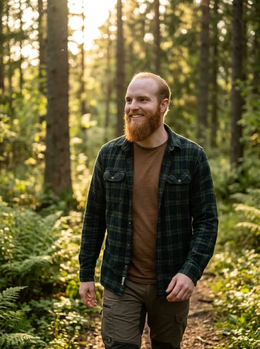 AI dating photo example in forest nature scene