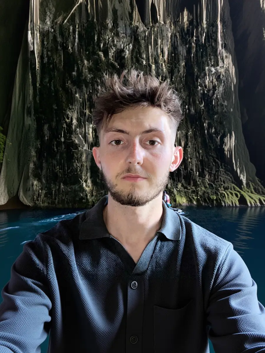 Before: Before and after AI mountain hiking dating photo transformation
