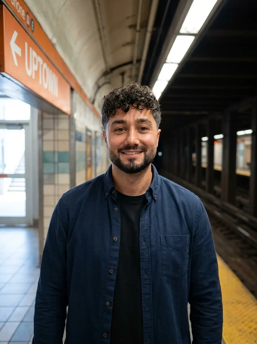 AI dating photo example in subway metro scene